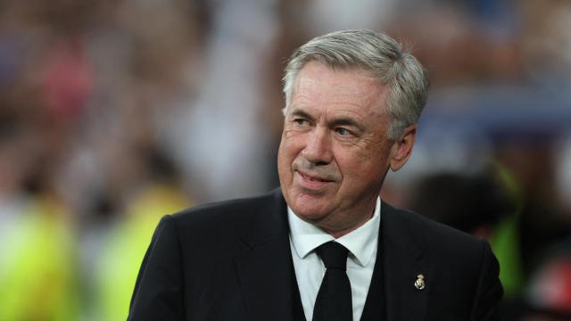 Ancelotti, durante el partido de ida de la semifinal de la Champions League frente al City.