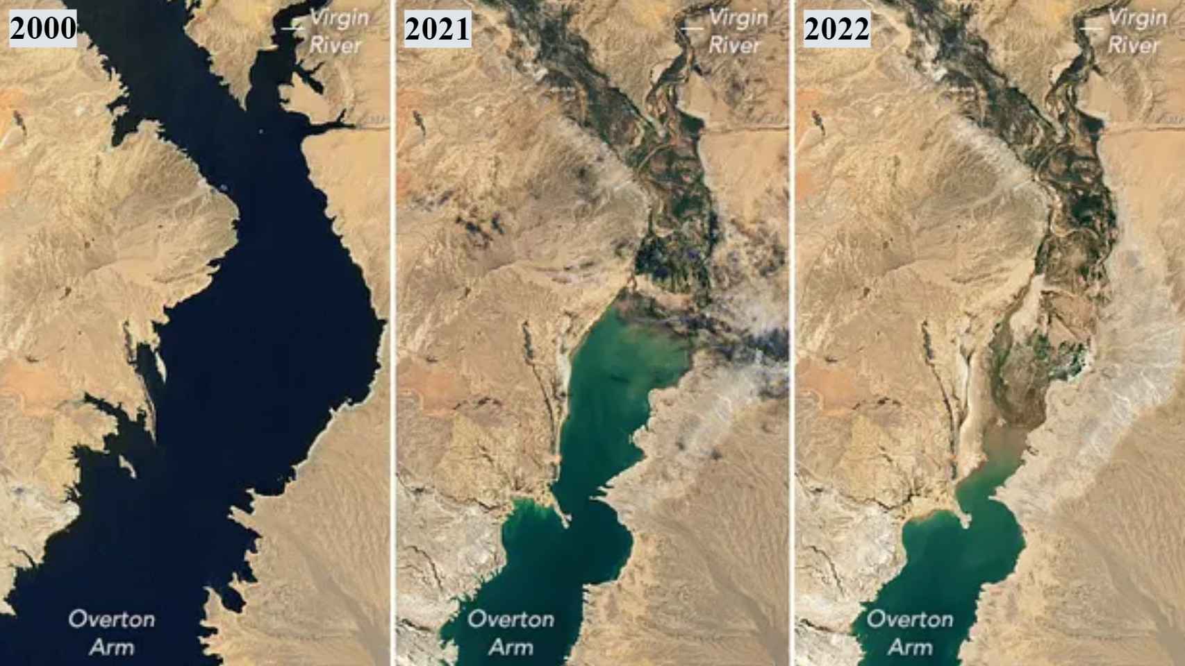 El lago Meads, en Estados Unidos, se seca con el paso de los años.