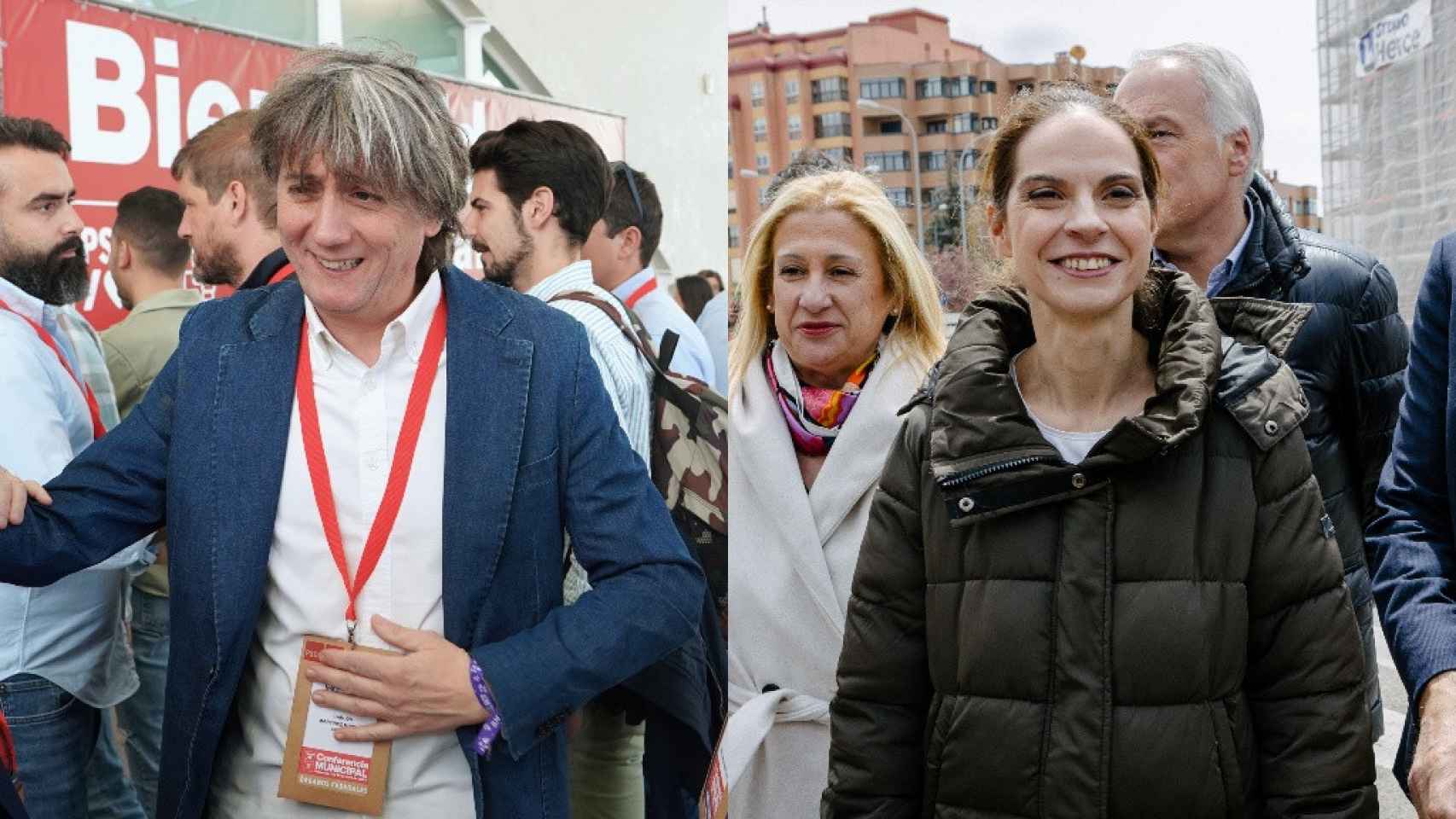 El candidato del PSOE a la Alcaldía de Soria, Carlos Martínez, y la candidata del PP, Belén Izquierdo.
