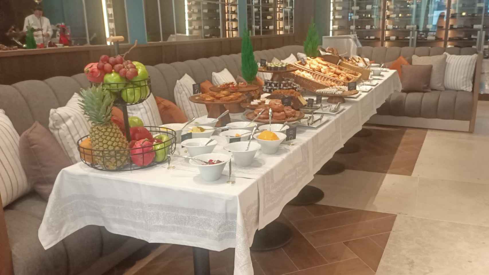 El buffet libre de QÚ para los huéspedes del hotel Marriott.