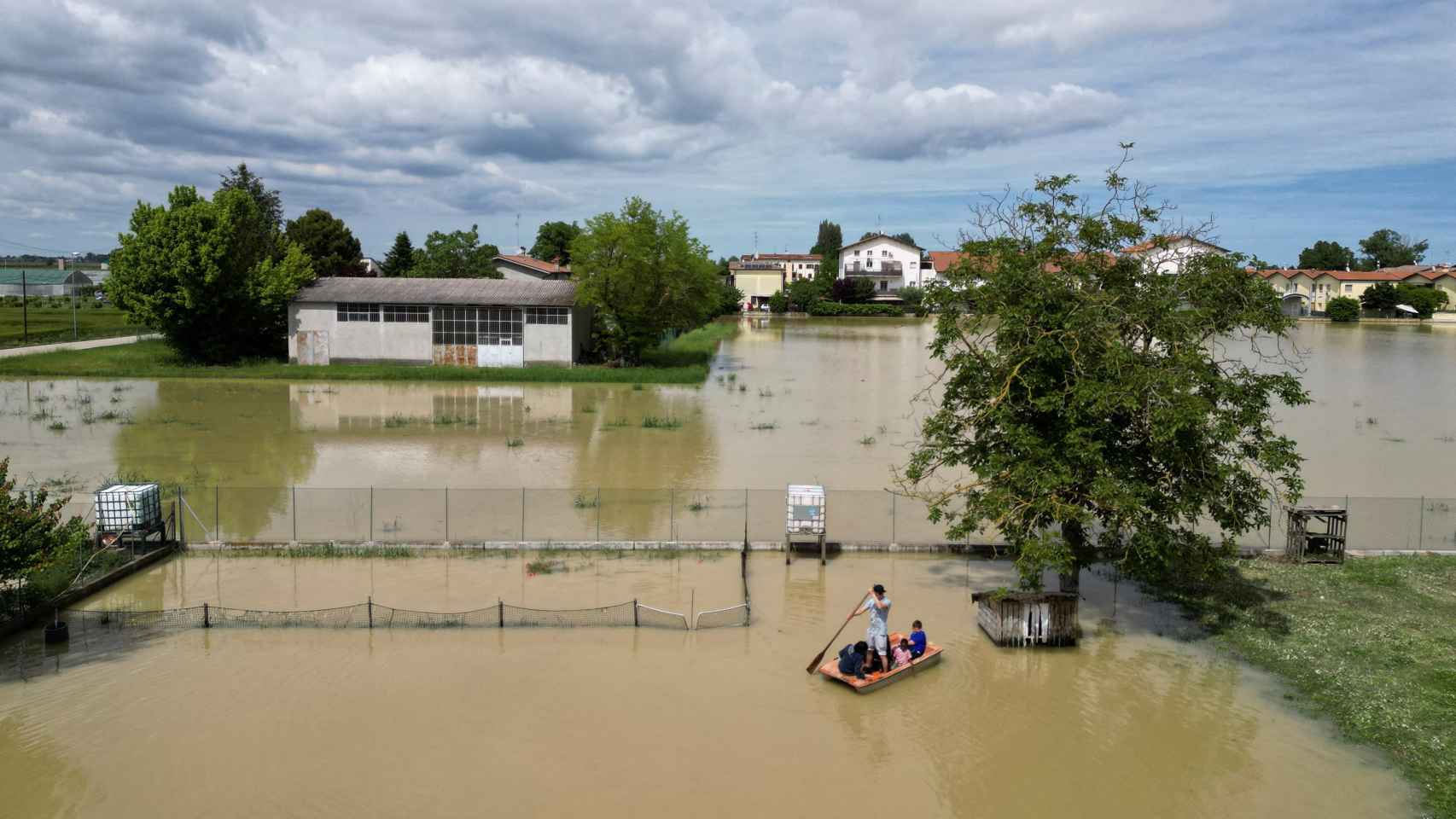 San Pancrazio, en la región de Emilia Romagna, inundada, a 18 de mayo de 2023.