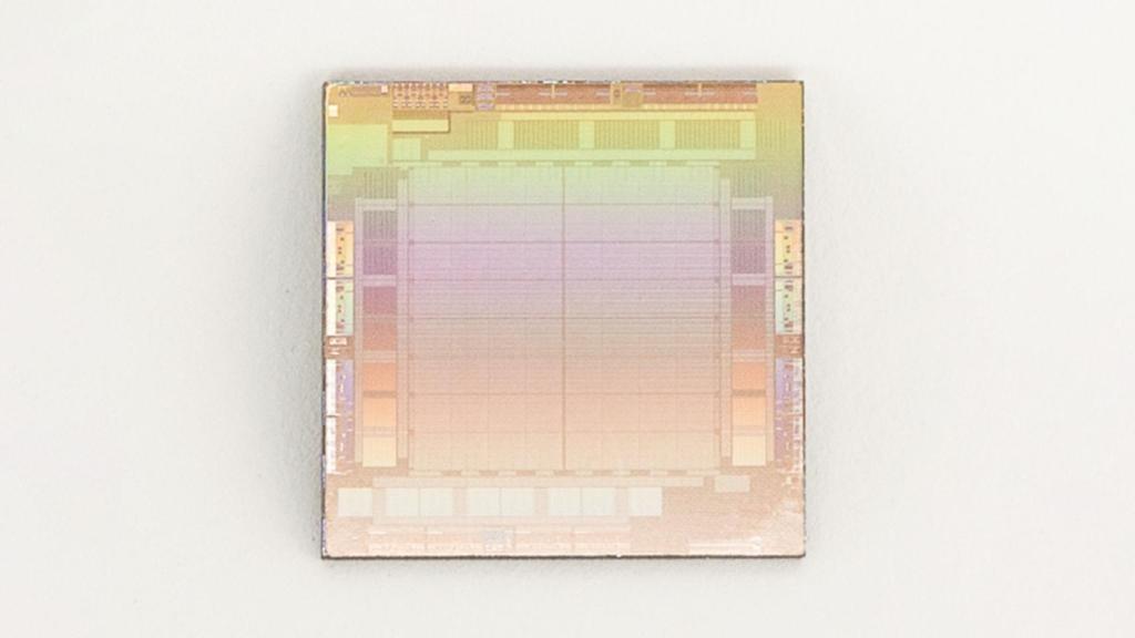 Ilustración de un chip MTIA de Meta.