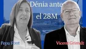 Los candidatos de los principales partidos a la Alcaldía de Dénia, Pepa Font (PP) y Vicent Grimalt (PSOE).