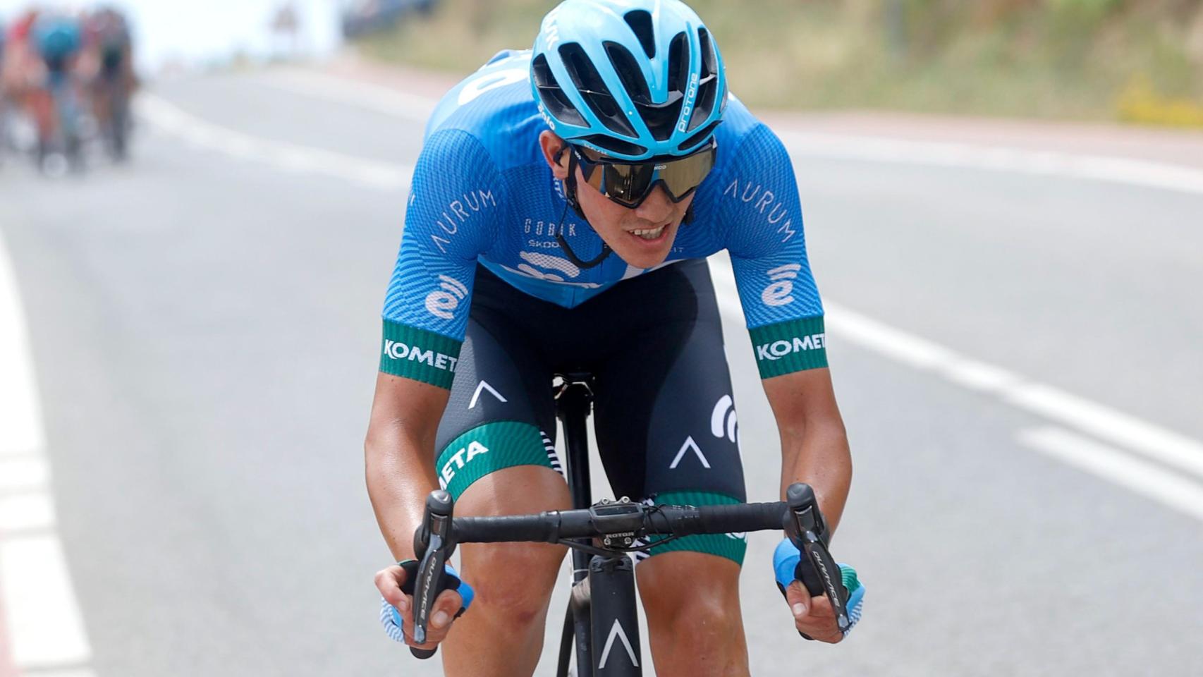 Arturo Grávalos, en una carrera con el Eolo Kometa Team