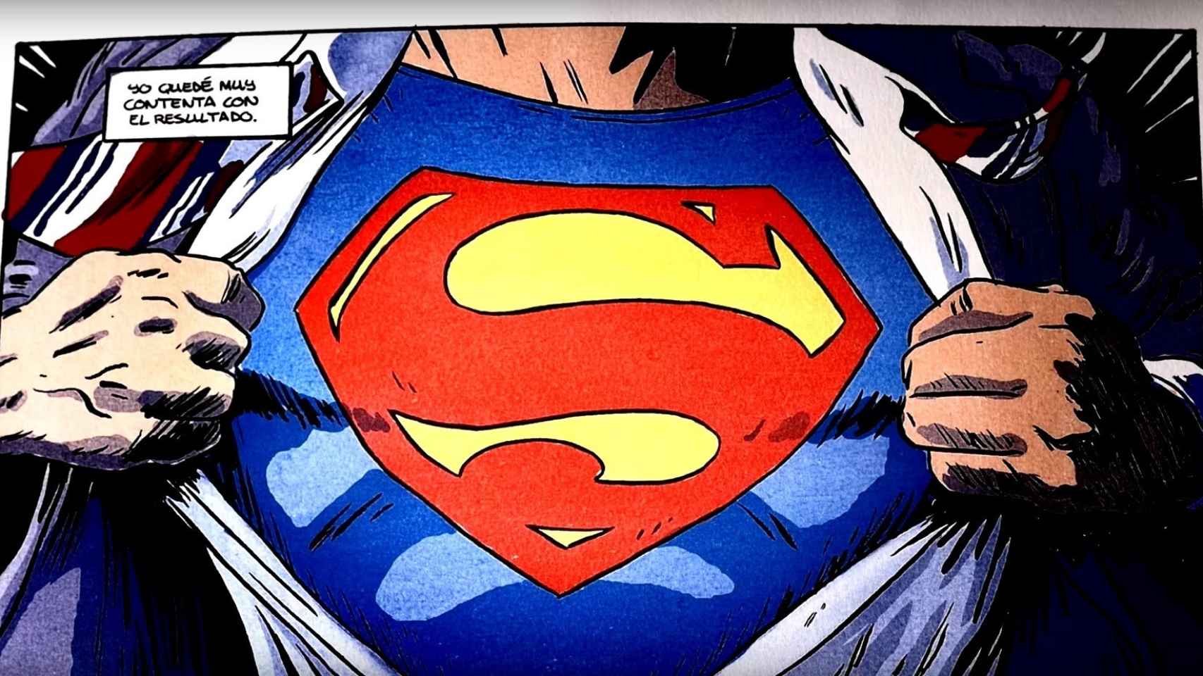 Detalle del traje de Superman en uno de sus cómics.