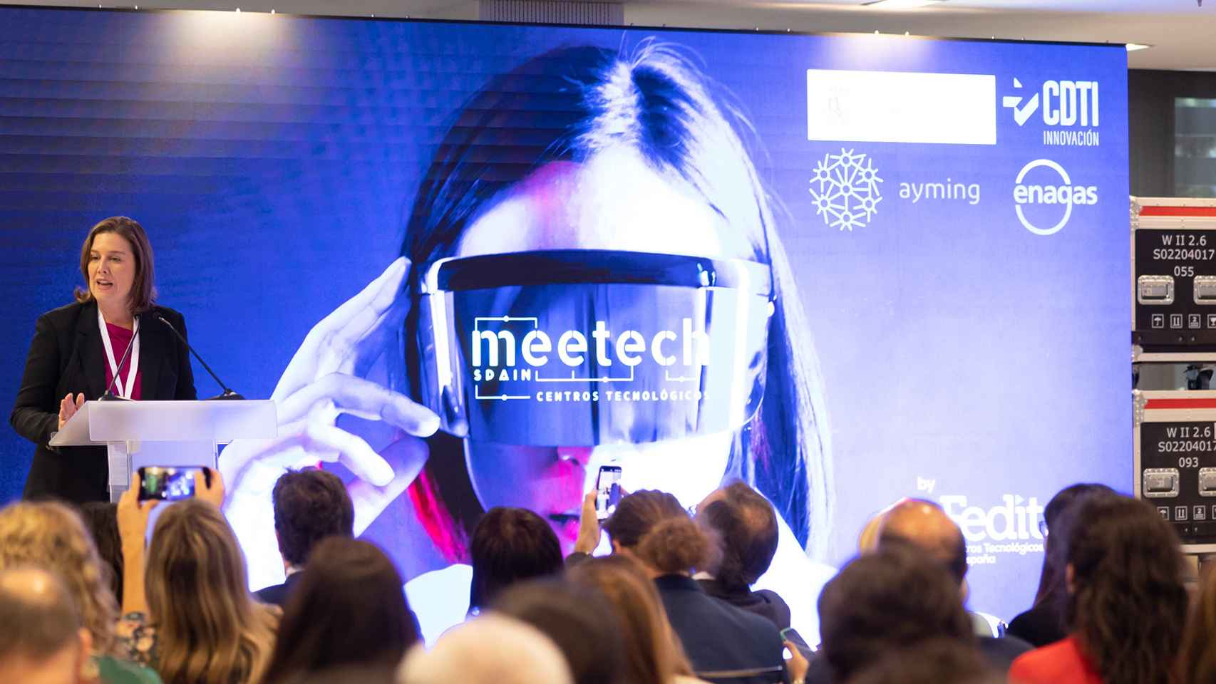 La presidenta de Fedit, Laura Olcina, durante la inauguración de la primera edición de Meetech.