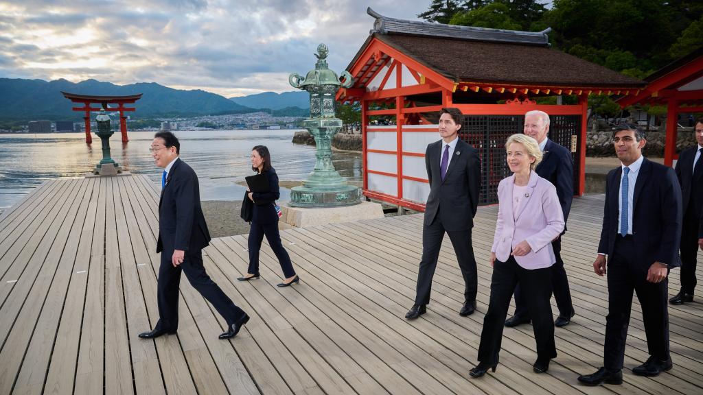 Ursula von der Leyen, durante la reunión de este viernes del G-7 en Hiroshima