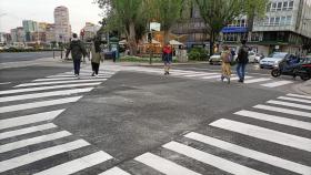 El nuevo paso de peatones junto a la plaza de Ourense, en A Coruña.