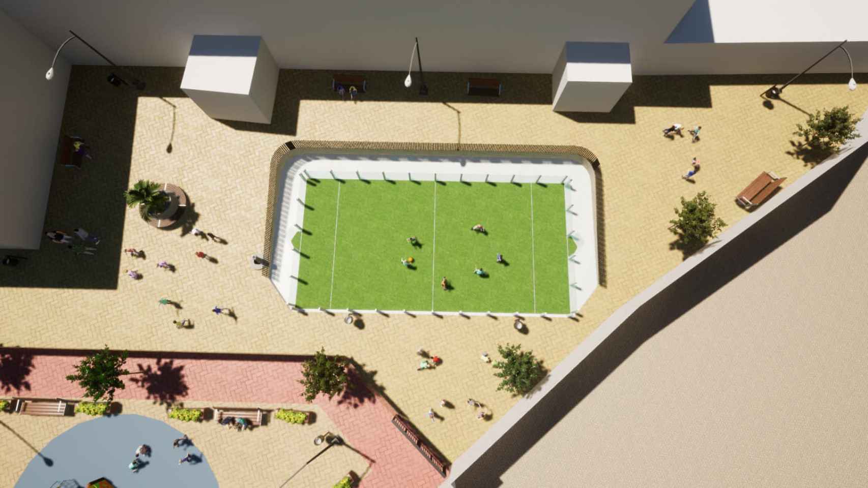 Una imagen del proyecto del campo de fútbol.