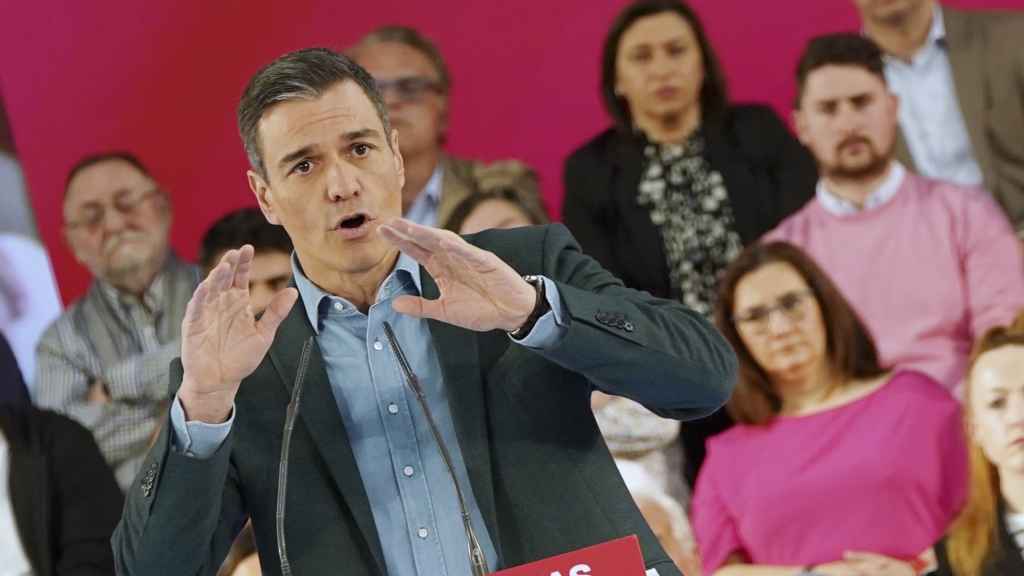 El presidente del Gobierno, Pedro Sánchez, este domingo en Valladolid, en un acto del PSOE.