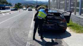 Imagen del accidente ocurrido esta mañana en Poio (Pontevedra)