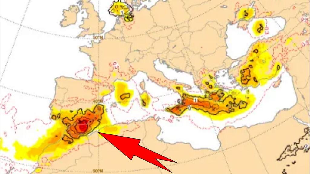 Situación de la DANA según el modelo ECMWF. RAM/Meteored.