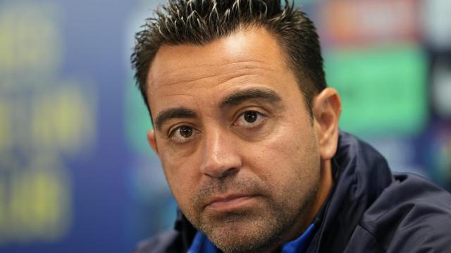 Xavi Hernández, en rueda de prensa de La Liga con el FC Barcelona