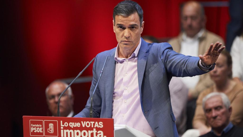 Pedro Sánchez, este lunes en Santander.