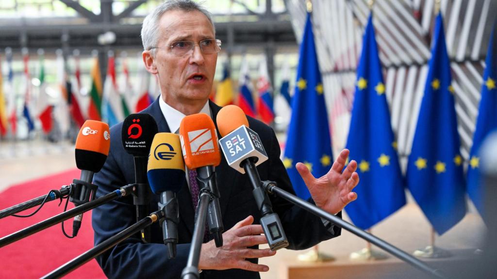 El secretario general de la OTAN, Jens Stoltenberg, durante su comparecencia este martes en Bruselas