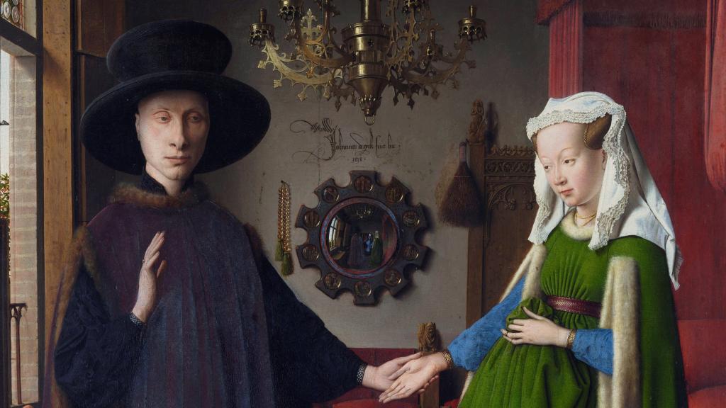 'El matrimonio Arnolfini', 1434,  de Jan Van Eyck (National Gallery de Londres)
