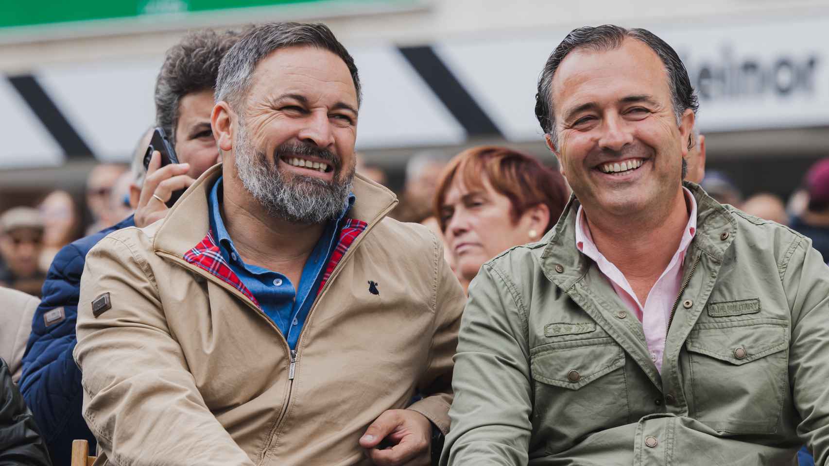 Santiago Abascal y David Moreno, en un momento de la campaña