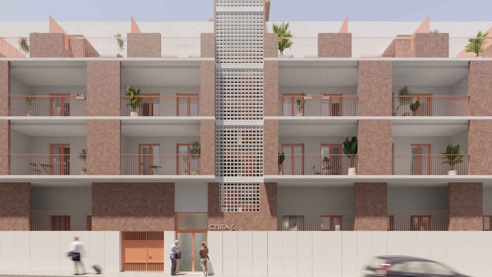 La fachada del nuevo bloque constará de 4 plantas.