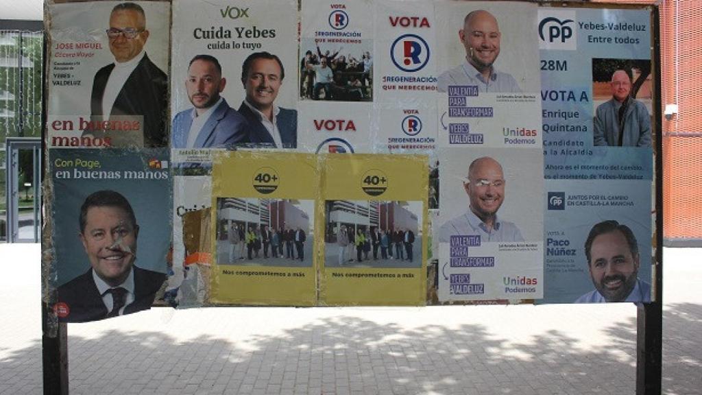 Espacio habilitado para propaganda electoral en Yebes.