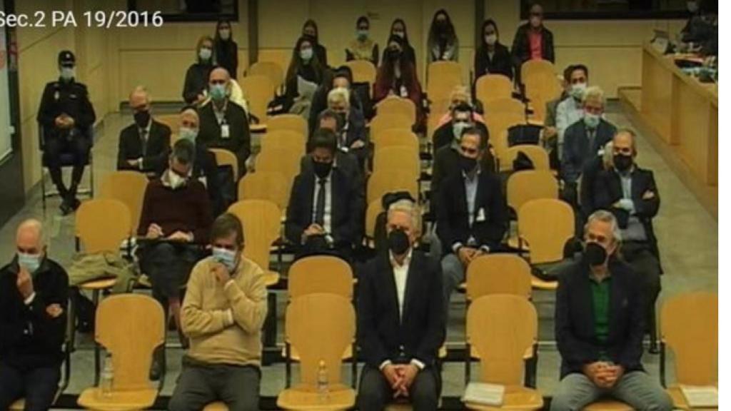 Los acusados, durante el juicio de la trama Gürtel de Boadilla celebrado por la Audiencia Nacional.