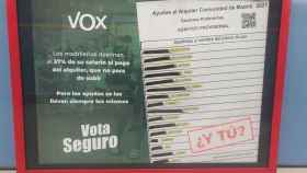 Imagen de la última campaña de Vox contra los magrebíes.