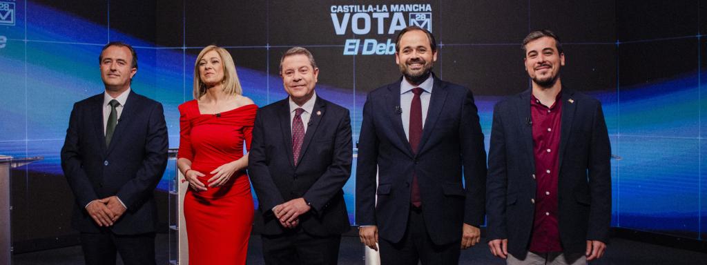 Los cinco candidatos que participaron en el debate electoral del pasado lunes.