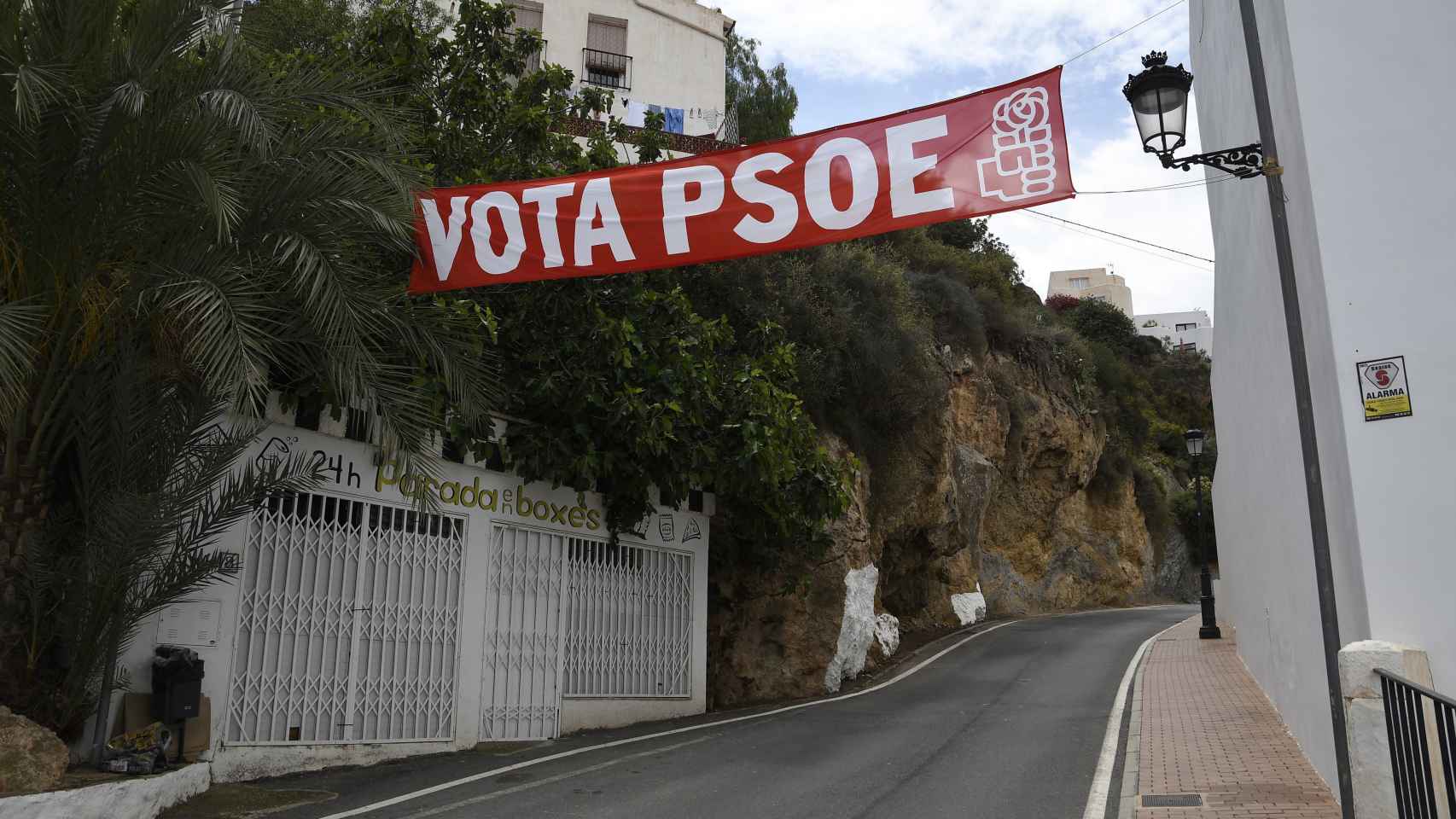 Cartel electoral del PSOE en Mojácar.