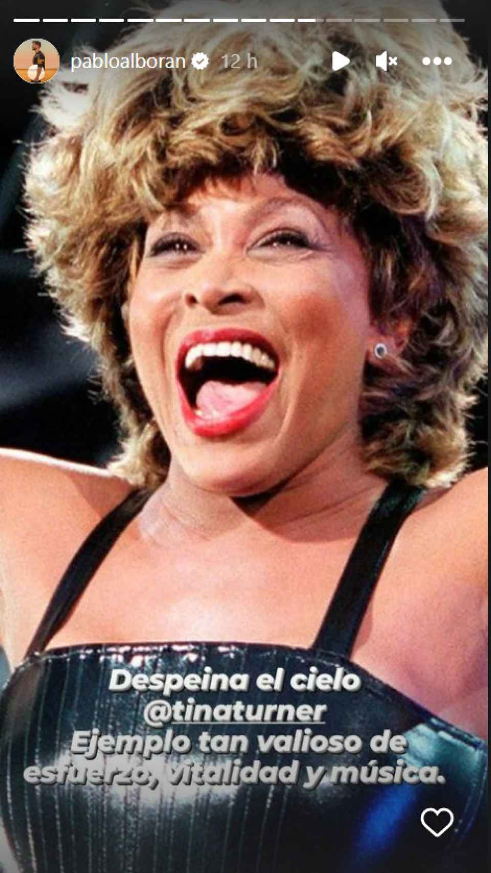 Pablo Alborán despide a Tina Turner con un emotivo mensaje.