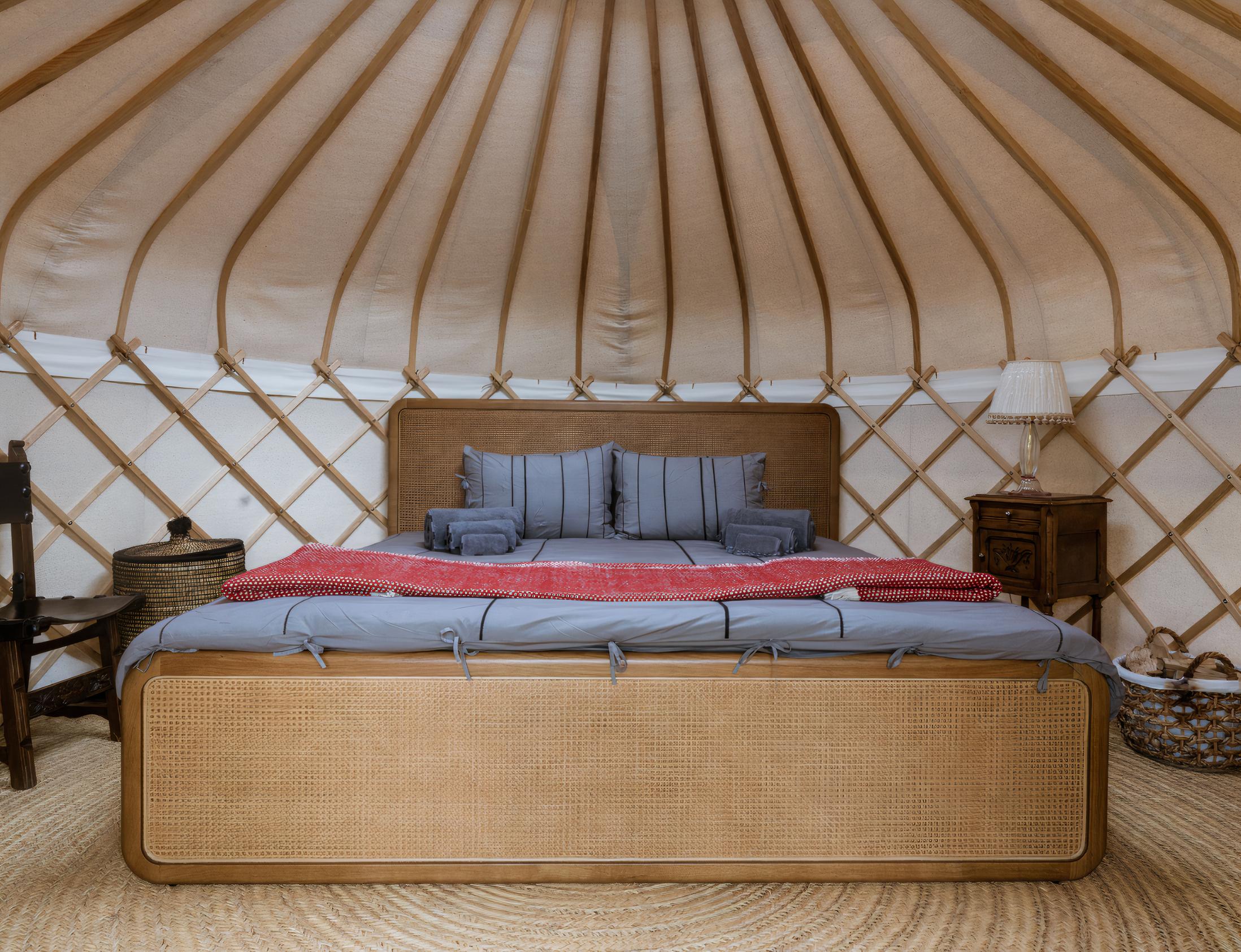 Interior de la luxury yurt.