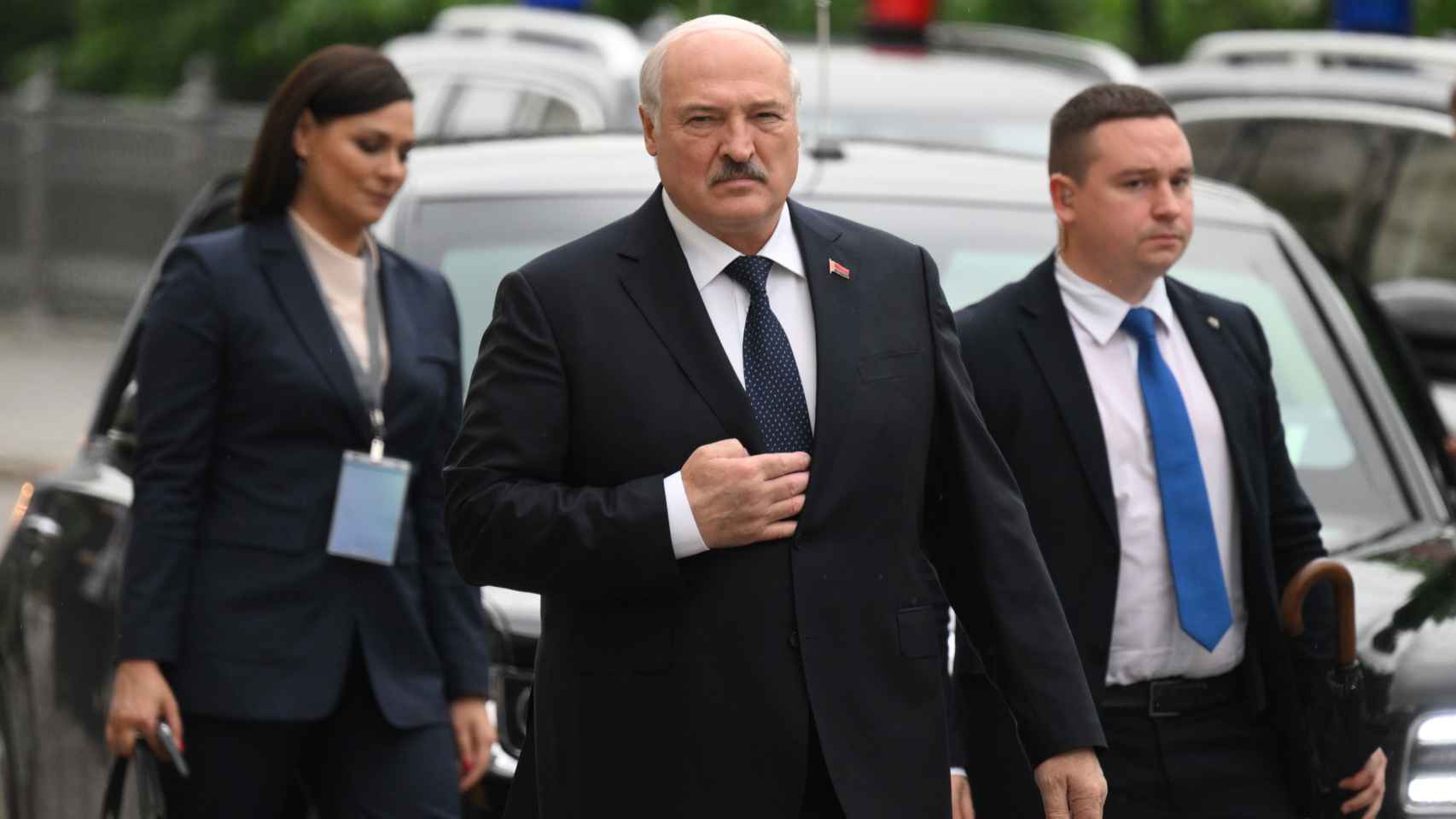 El presidente bielorruso Alexander Lukashenko llega al Kremlin para una reunión del Supreme Eurasian Economic Council.