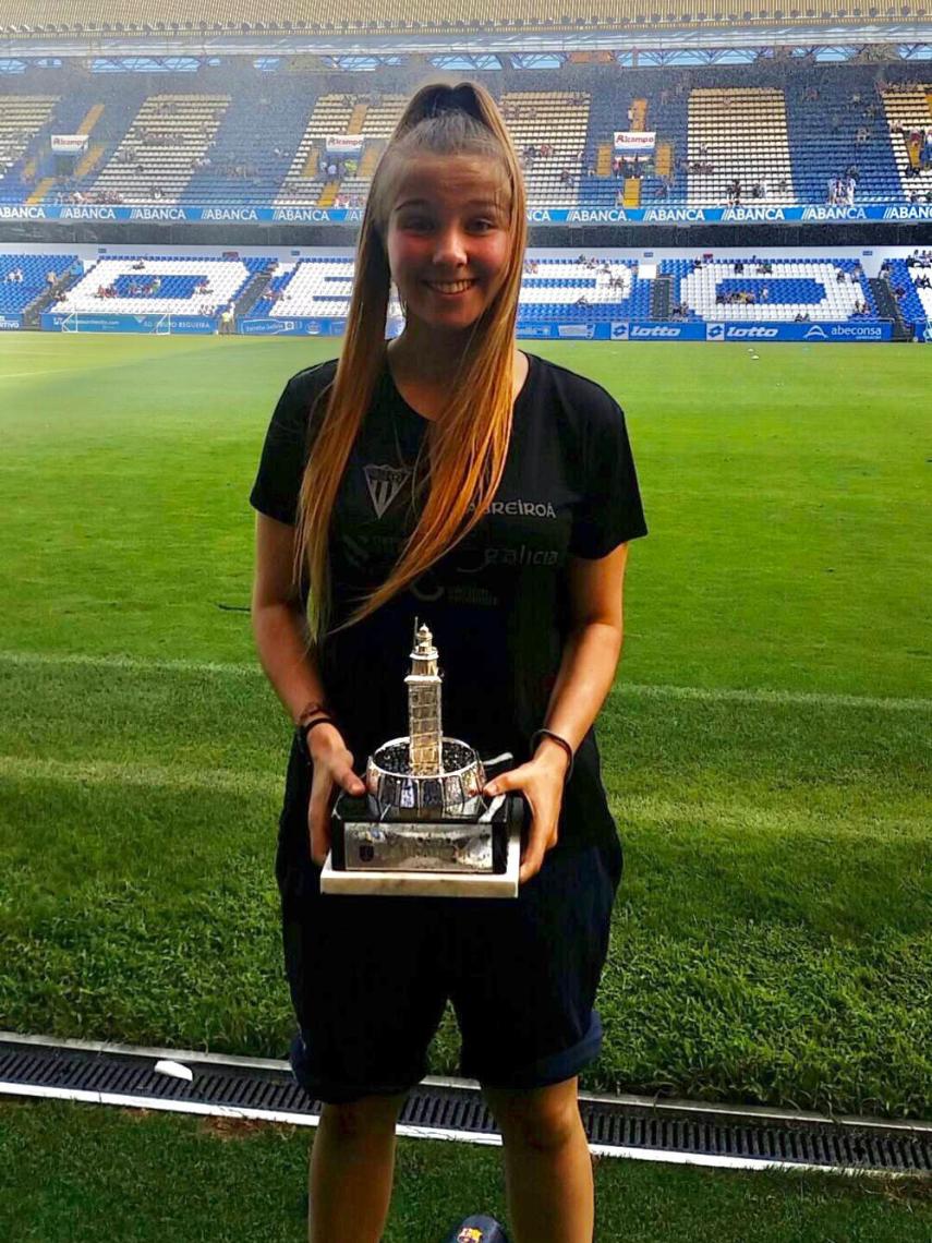 Laura Boado, durante su etapa compitiendo en un equipo de fútbol.