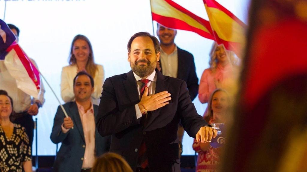 Paco Núñez durante el cierre de campaña en Talavera