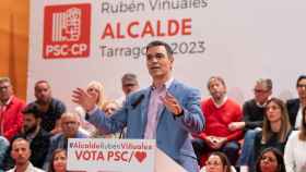 El presidente Pedro Sánchez, este viernes en el acto de cierre de campaña del PSOE.