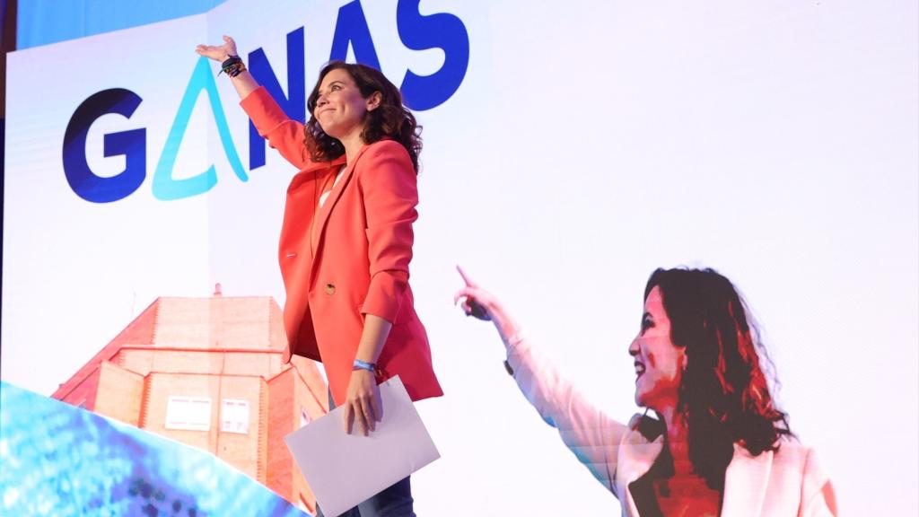 Isabel Díaz Ayuso, este viernes, durante el acto de cierre de campaña del 28-M en Madrid.