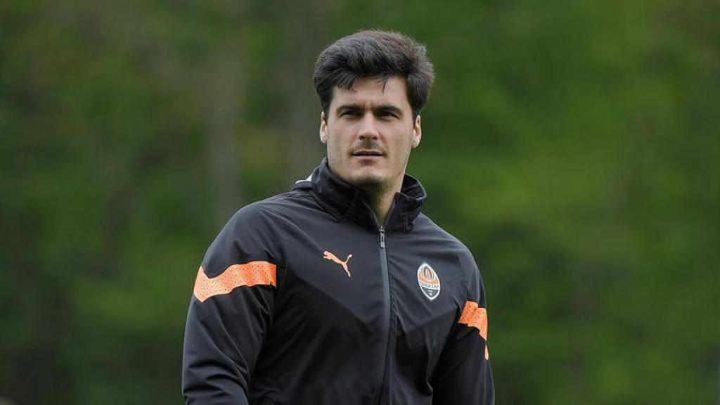 Curro Galán durante un entrenamiento con el Shaktar Donetsk.