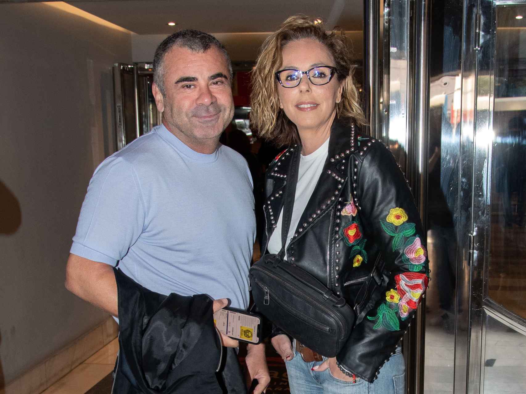 Jorge Javier Vázquez y Rocío Carrasco acudiendo al musical 'Aladdin' en Madrid.