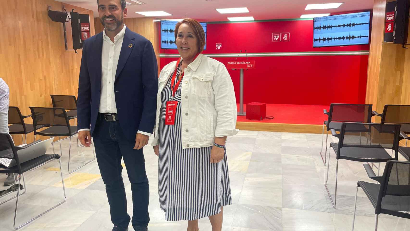 Dani Pérez, en la sede del PSOE este domingo.