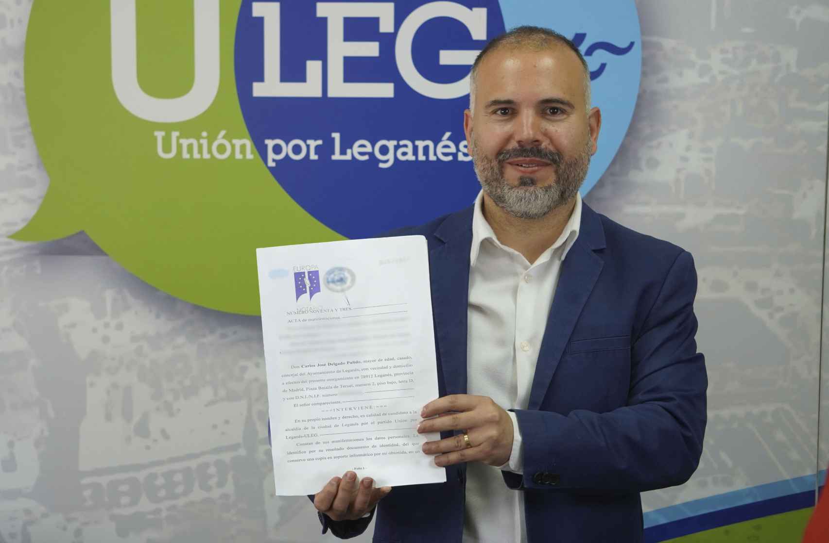 Carlos Delgado, candidato de Unión por Leganés (ULEG).
