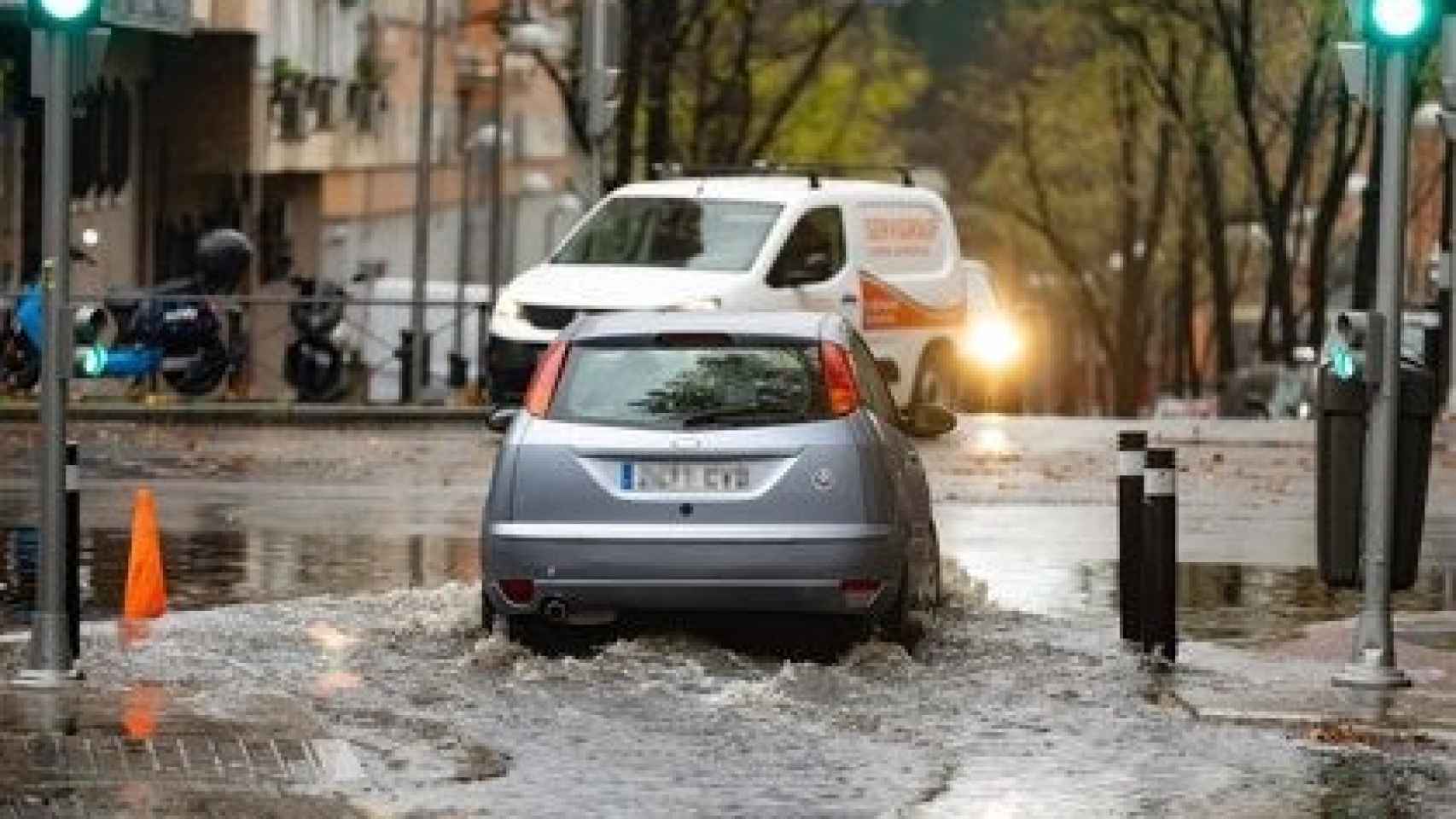 Fotografía de lluvia en Madrid