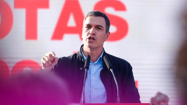 Pedro Sánchez durante un acto del PSOE