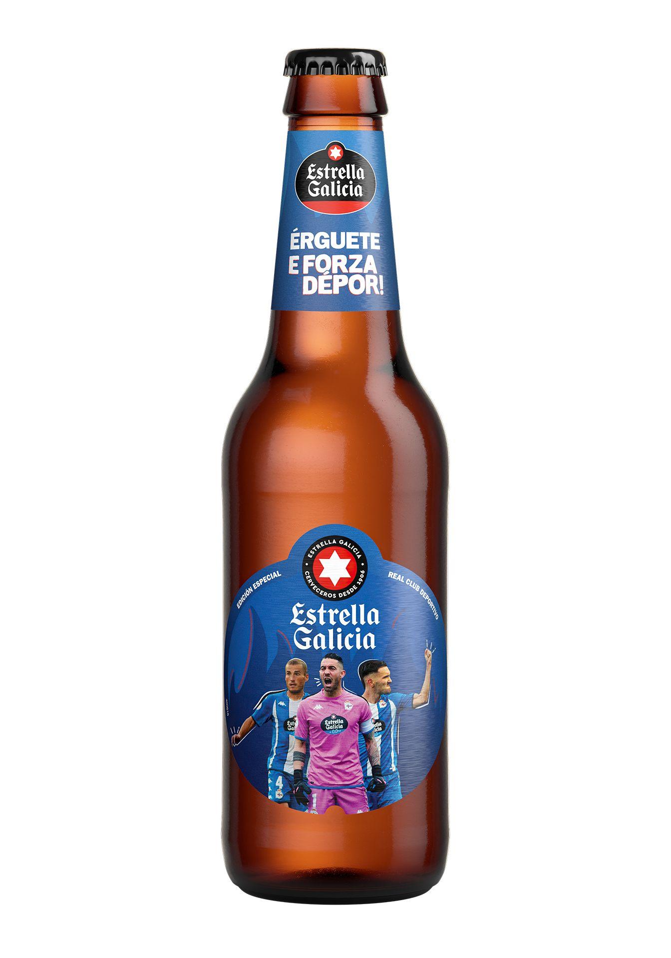 Una cerveza de la edición especial de Estrella Galicia (Hijos de Rivera).