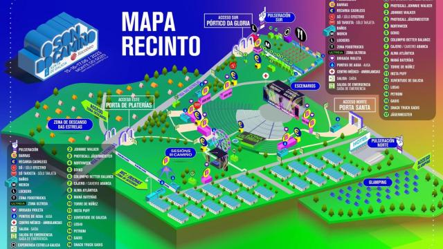 Plano del recinto de O Son do Camiño en O Monte do Gozo en Santiago