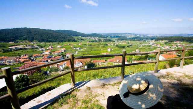 Panorámica del valle do Salnés desde Meaño.