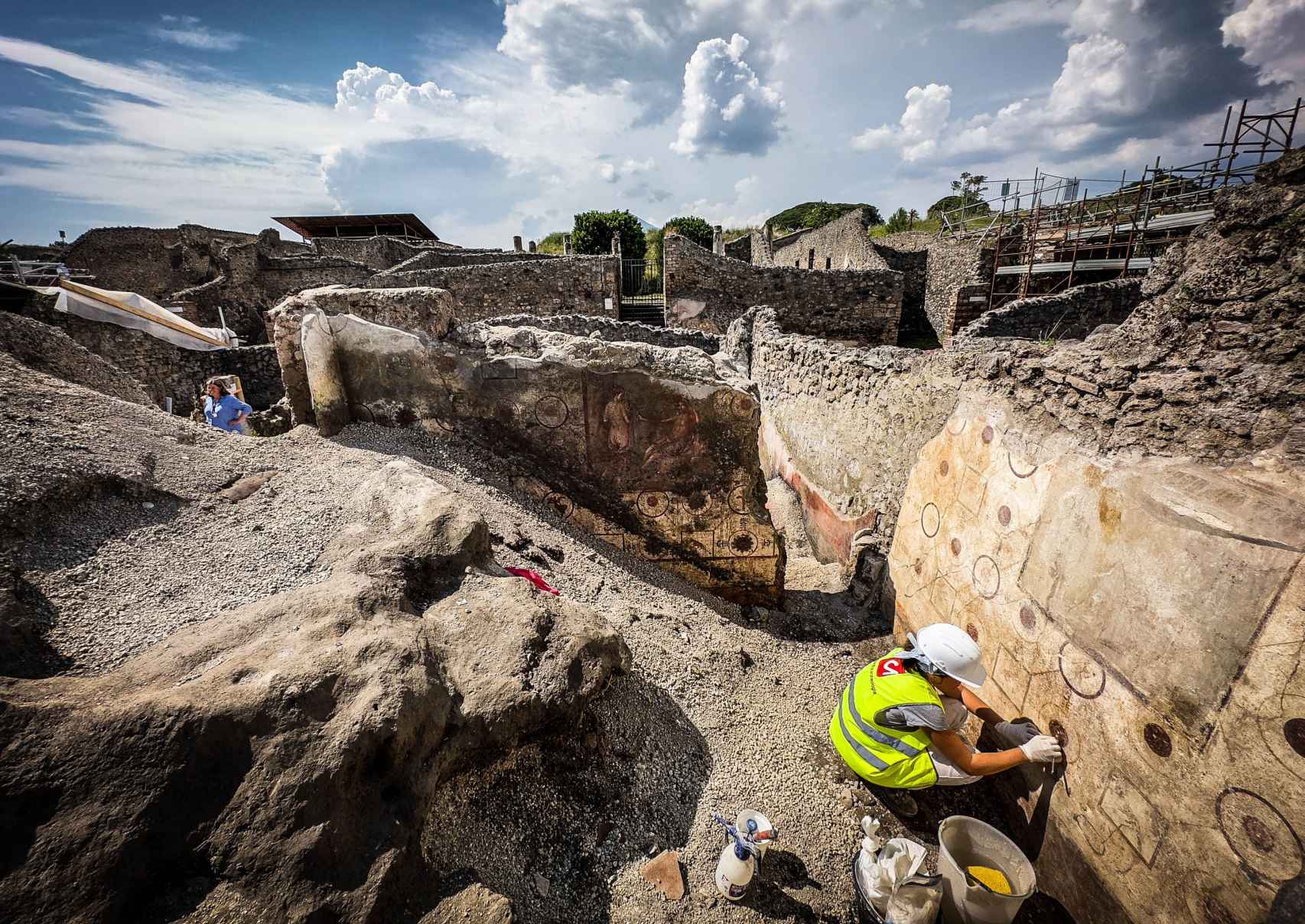 Excavaciones en la Regio IX de Pompeya.