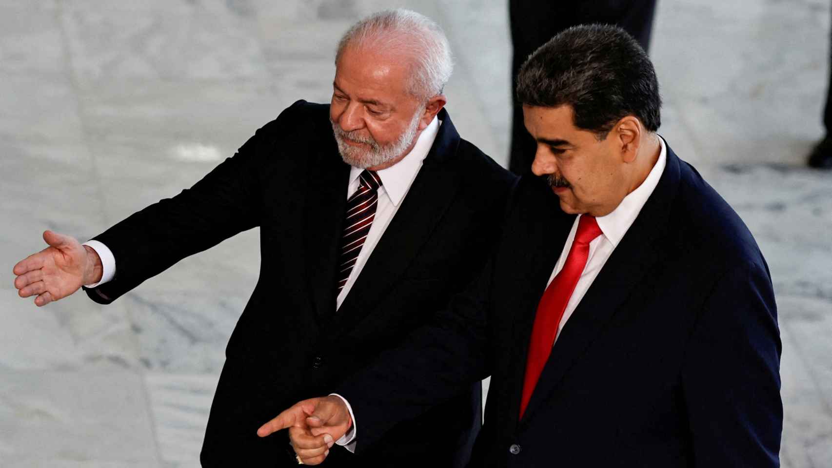 Maduro y Lula, reunidos este lunes en el Palacio de Planalto de Brasilia.