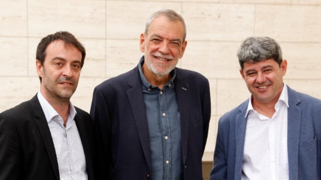Agustín Martínez, Jorge Díaz y Antonio Mercero, el trío de escritores bajo el seudónimo Carmen Mola. Foto: Planeta