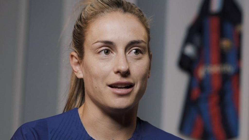 Alexia Putellas, durante su entrevista para DAZN antes de la final de la Women's Champions League