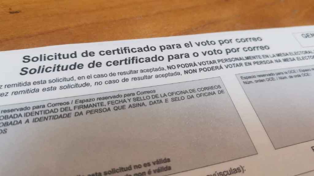 Solicitud de certificado para el voto por correo.