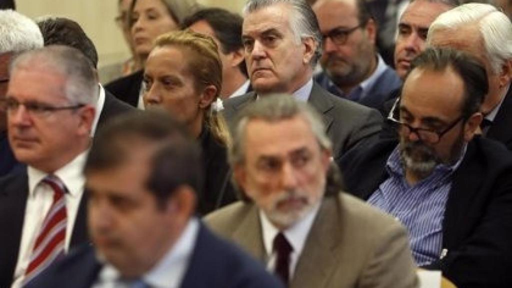 Francisco Correa y Luis Bárcenas durante el juicio.