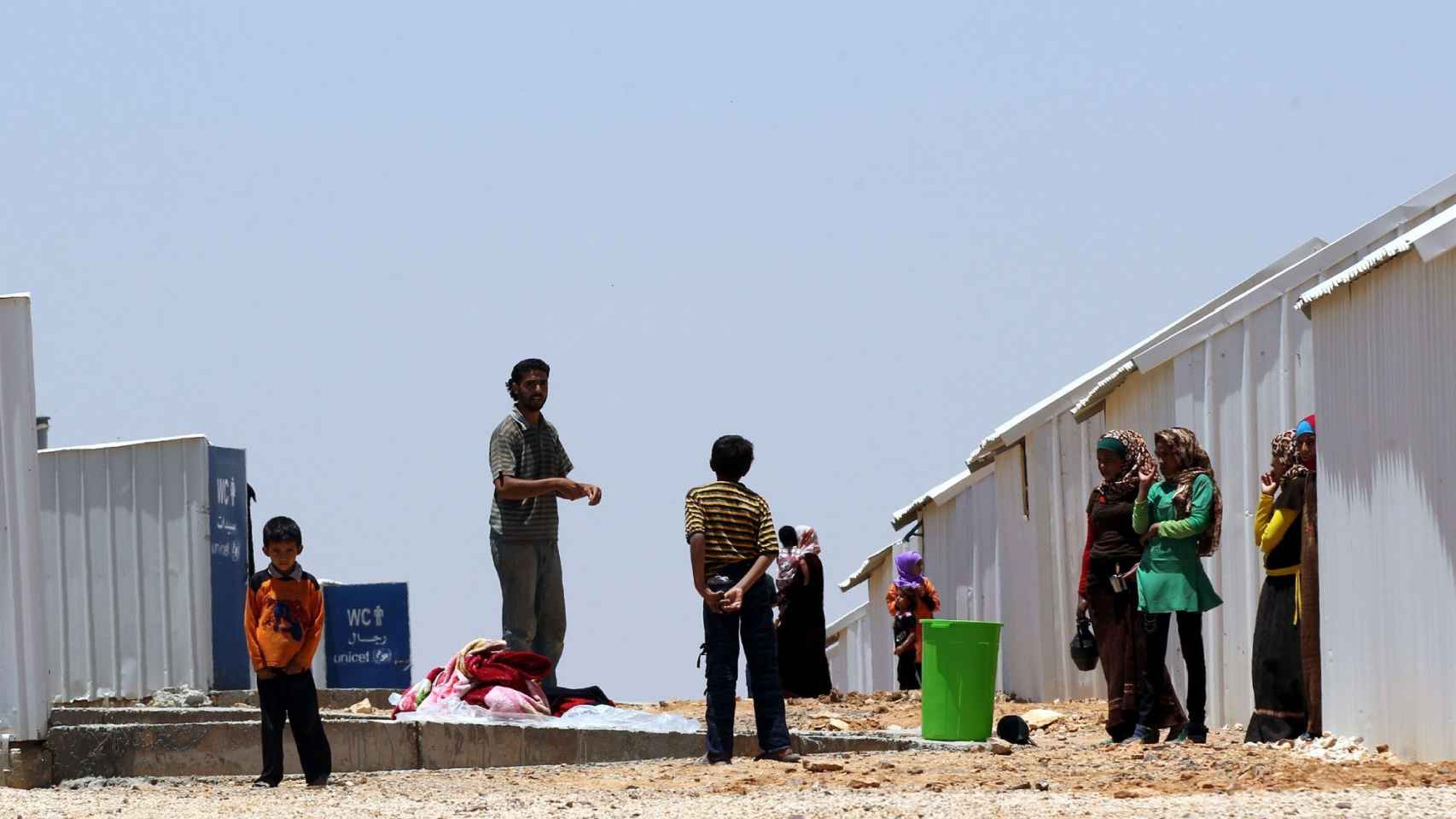 Refugiados sirios en el campo de Azraq, en Jordania.
